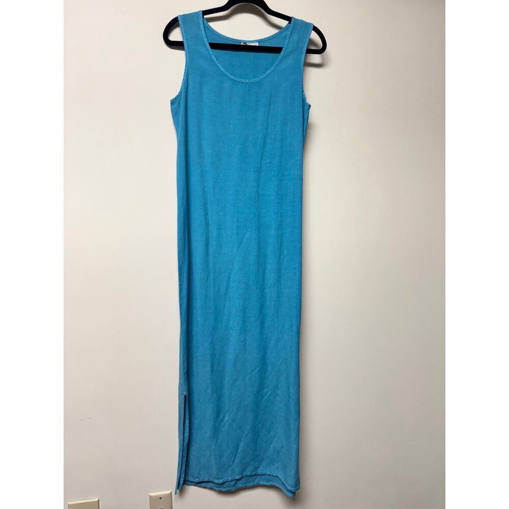 SPIRIT Turquoise Maxi Length Tank Dress, Cotton Blend, Sz S